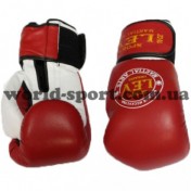Перчатки бокс Лев 10 OZ VIP(кожа, красный, синий)